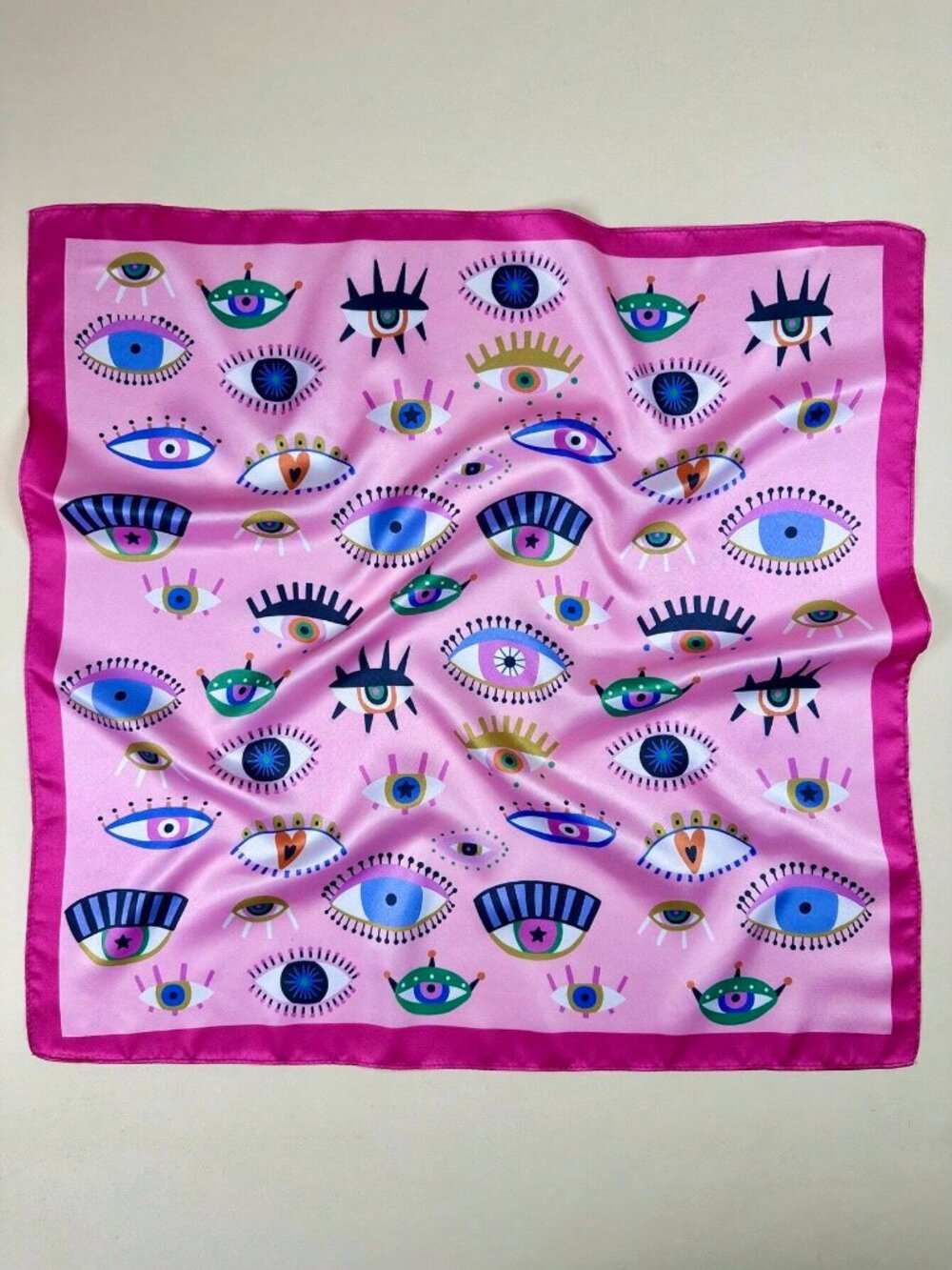 Y2K Eye Print Square Scarf